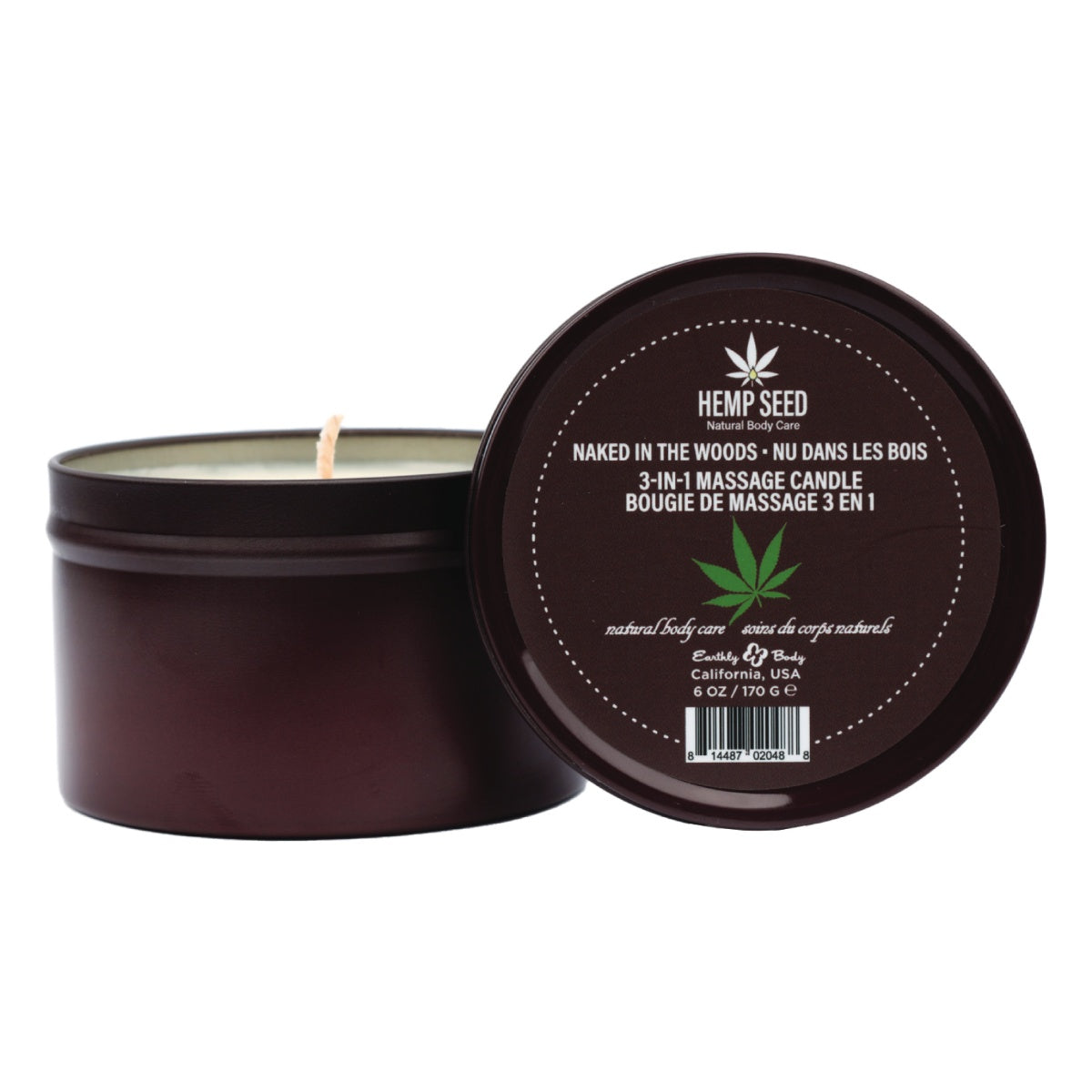 Hemp Seed 3-in-1 Massage Candle, Naked in the Woods Scent
