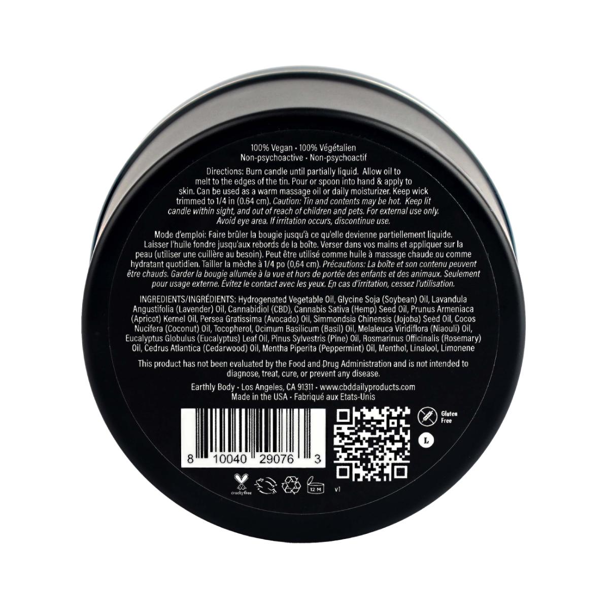 CBD Daily Lavender Massage Candle 60mg image 4