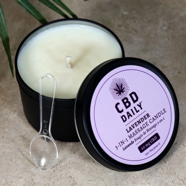 CBD Daily Candle Lavender Staged