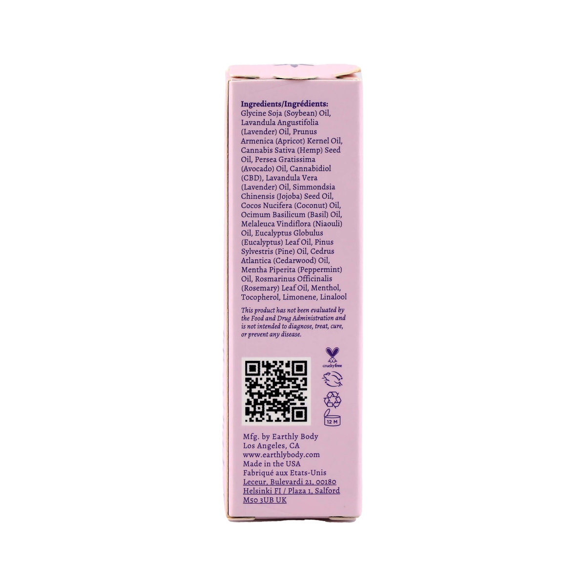 CBD Daily Lavender Serum Back Label