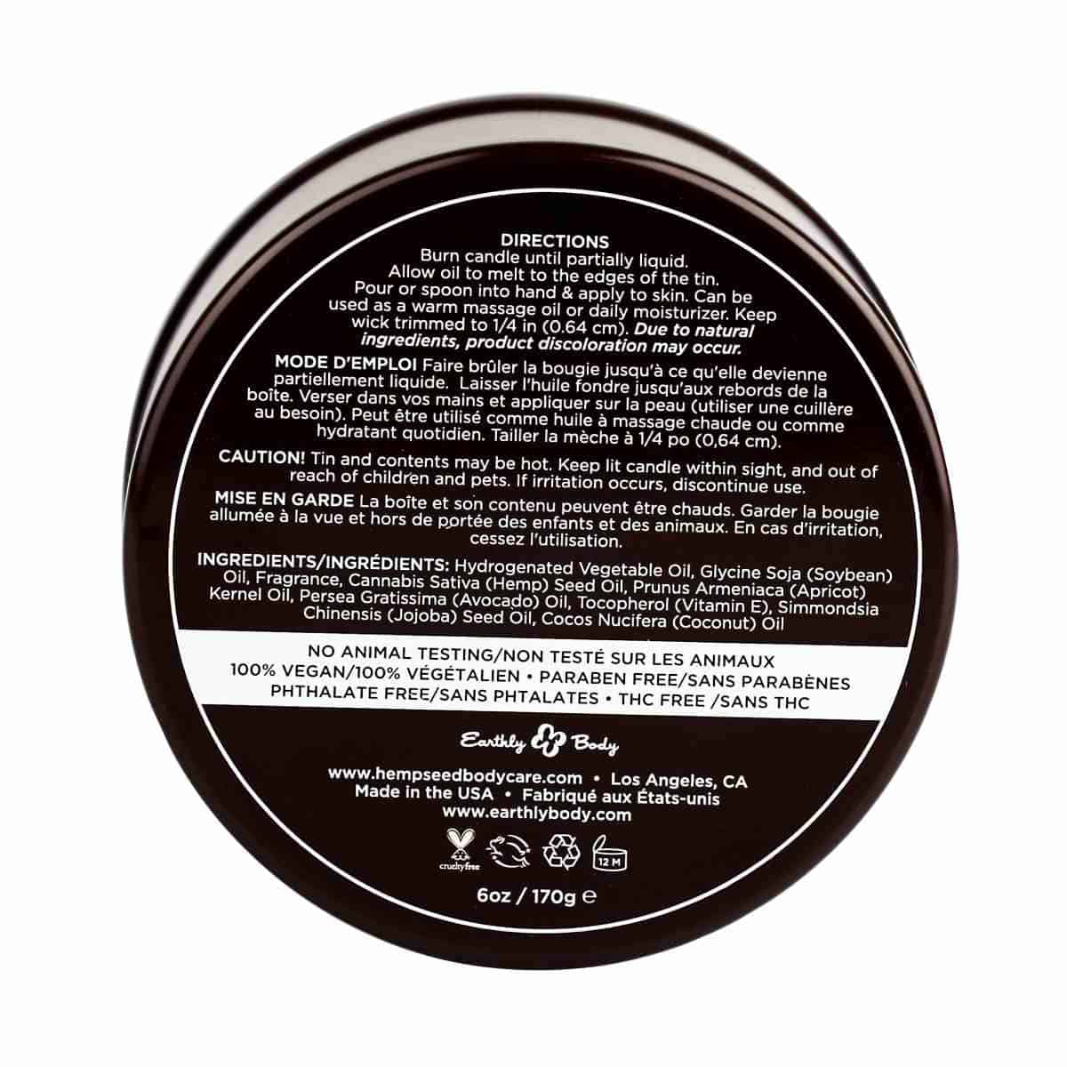 Hemp Seed 3-in-1 Candle Guavalava Back Label 2