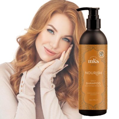 MKS eco Nourish Shampoo Dreamsicle with Model