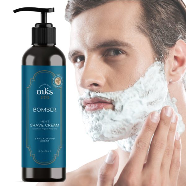 Men's Bomber Shave Cream with Model