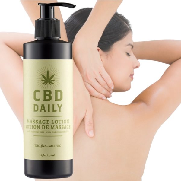 CBD Daily Massage Lotion 8 oz Human behind Product