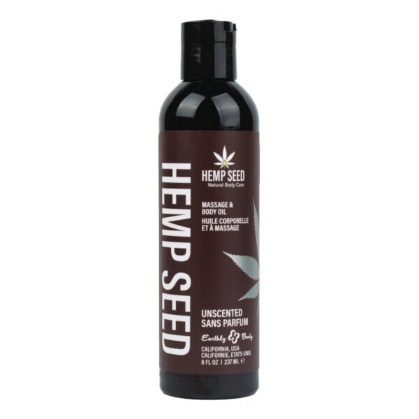 Hemp Seed Massage Oil Unscented 8 oz Front
