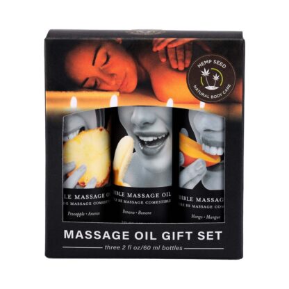 Earthly Body Edible Massage Oil Gift Set (2 oz, Tropical Set)