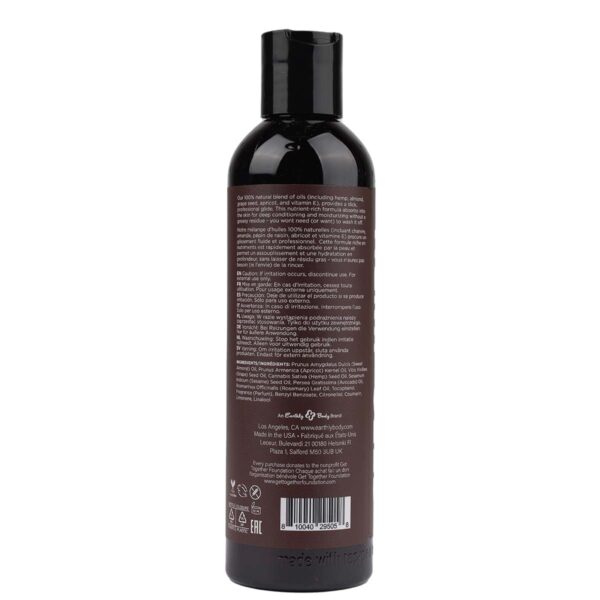 Hemp Seed Massage Oil Kashmir Musk 8 oz Back Label