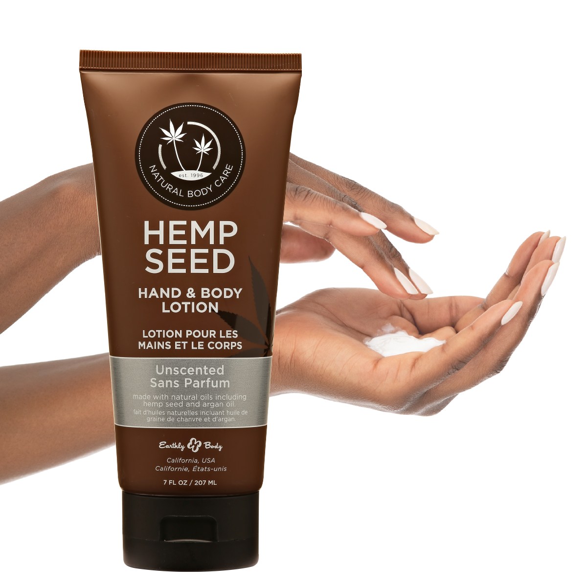 Hemp Seed Hand & Body Lotion Nag Champa Scent - Soothe Dry Skin Argan Oil  Light Non-Greasy Formula Vegan Cruelty Free