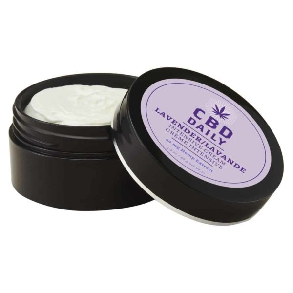 CBD Daily Intensive Cream Lavender 1.7 oz Open Jar View | Buy Natural CBD Online | CBD Daily Products since 1996