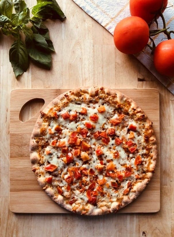 A pizza baked using CBD products at home.