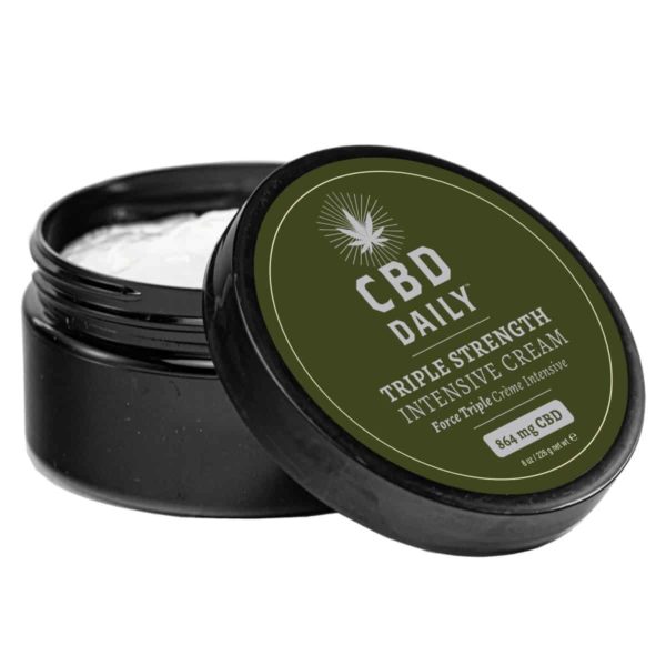 CBD Daily Intensive Cream Triple Strength Open Jar 8 oz