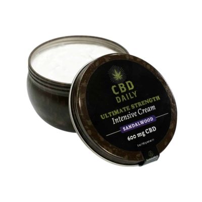 CBD Daily Ultimate Intensive Cream - 5 oz - Sandalwood - Open lid