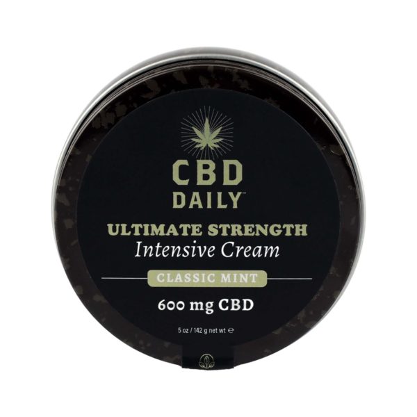 CBD Daily Intensive Cream Ultimate Strength Original Mint Jar Front View High Resolution Image