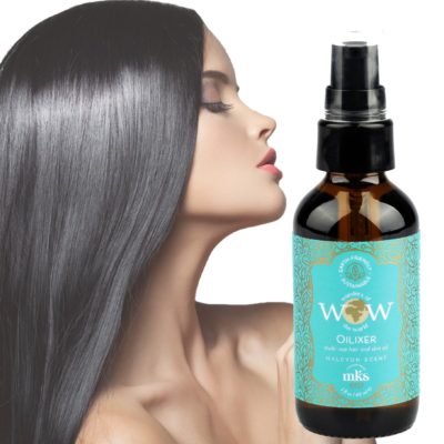 MKS eco WOW Oilxer Hair Oil with Model Front View