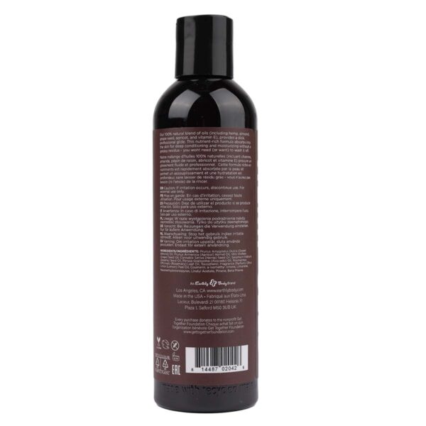 Hemp Seed Massage Oil Skinny Dip 8 oz Back Label