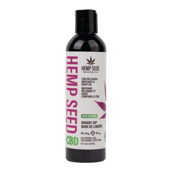 Hemp Seed CBD Massage Oil Skinny Dip 8 oz Front