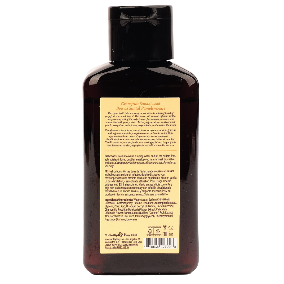 Earthly Body at Night Bubble Bath 2 oz Back