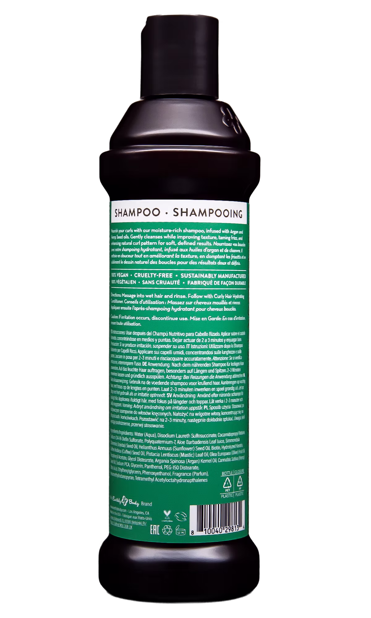 MKS eco Curly Hair Shampoo 10 oz Back