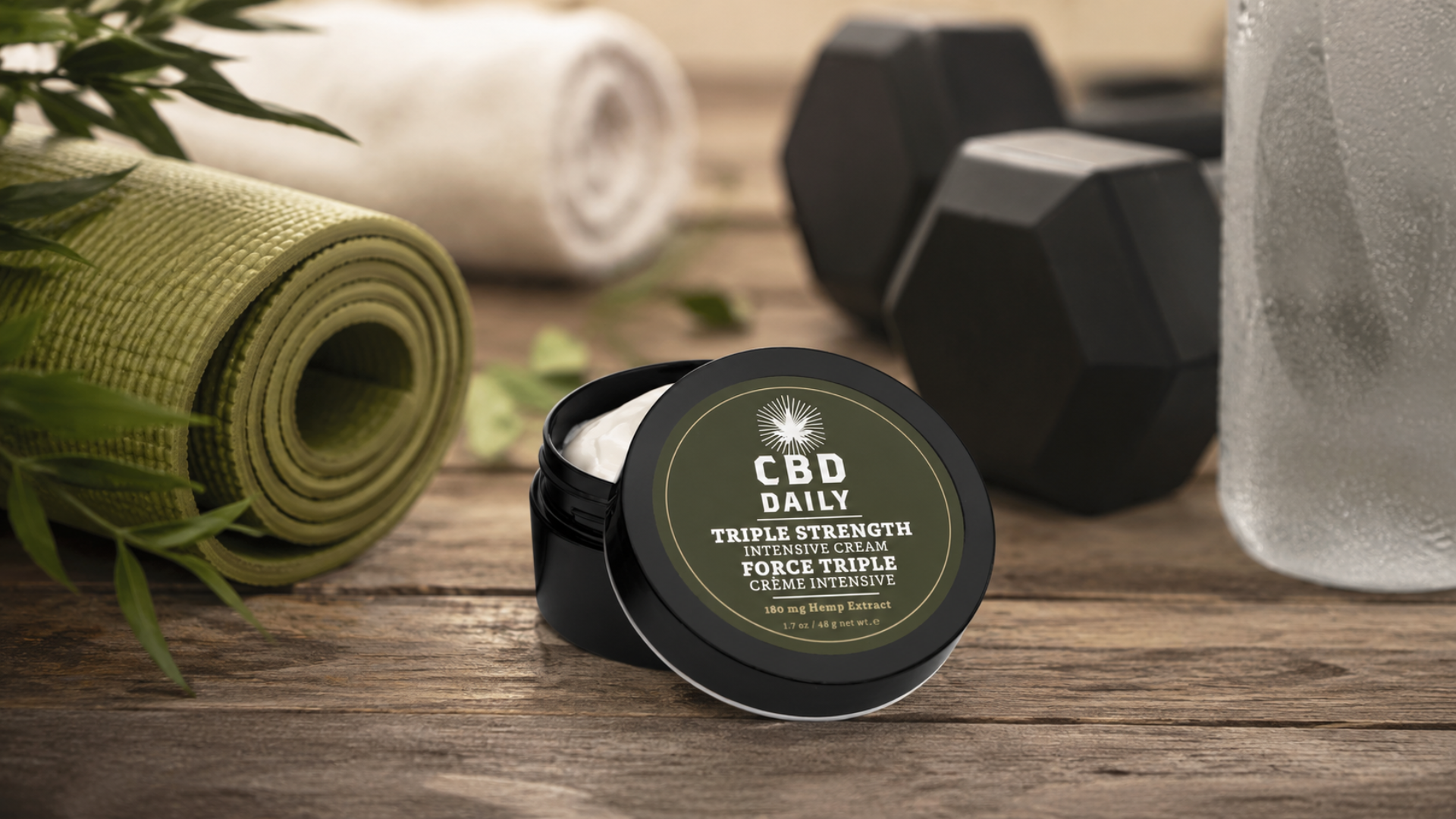 Post-workout muscle recovery with CBD body cream